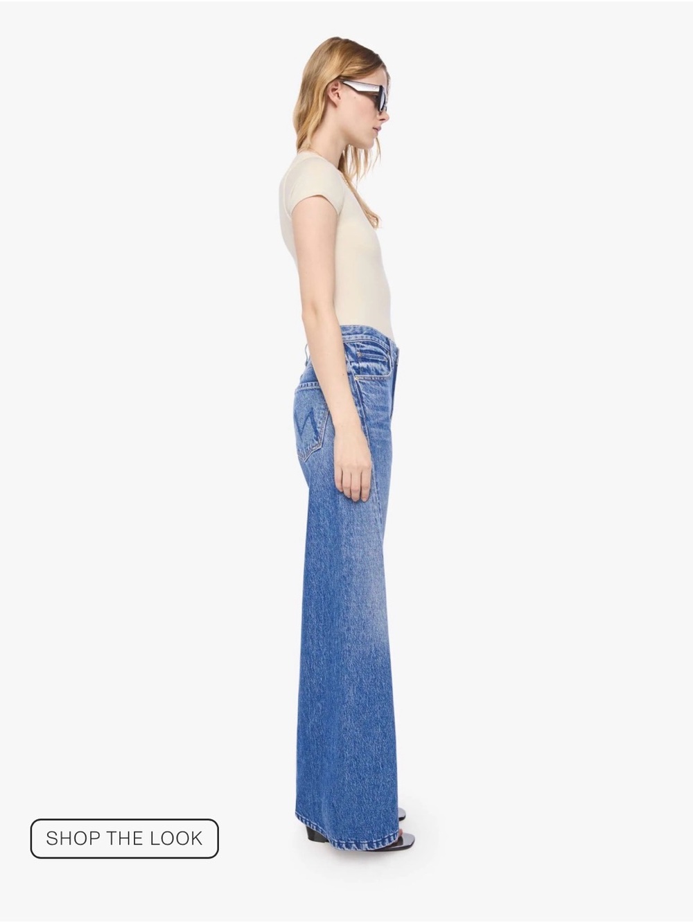 MOTHER Wide-Leg High Rise Jeans in Blue Wash - Picture 2 of 6
